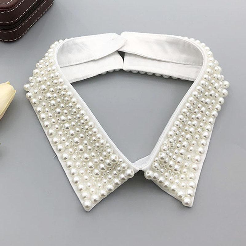 Pearl Women Shirt False Collars Crystal Removable Collar Women Necklace Fake Collar Detachable Diamond Clothing Accessories