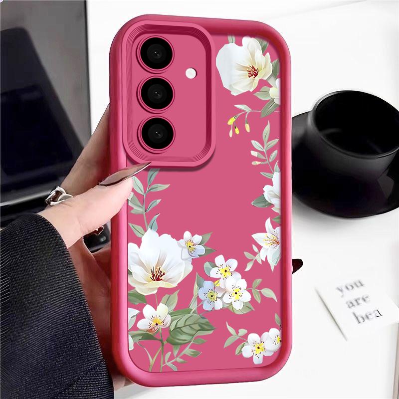 Чехол с цветами для Samsung Galaxy S25 Edge S24 S23 S22 S21 Ultra Plus S25 FE A17 A55 A54 A53 A56 A36 A15 A16 A25 A34 5G Мягкий чехол
