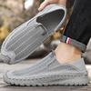 Fashion Summer Flying Mesh Men's Shoes Large-sized Casual Shoes Breathable Soft-soled Anti-slip Handmade Fashionable Flat Shoes Men