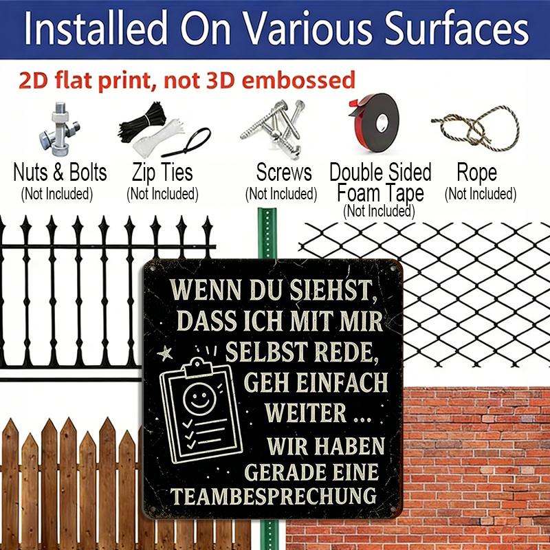 2D Flat, 1pc Vintage Aluminium Metal Sign, Outdoor Decorative Wall Sign, Retro Tin Sign Style, Office Humor Theme, "Do Not Interrupt Self Talk