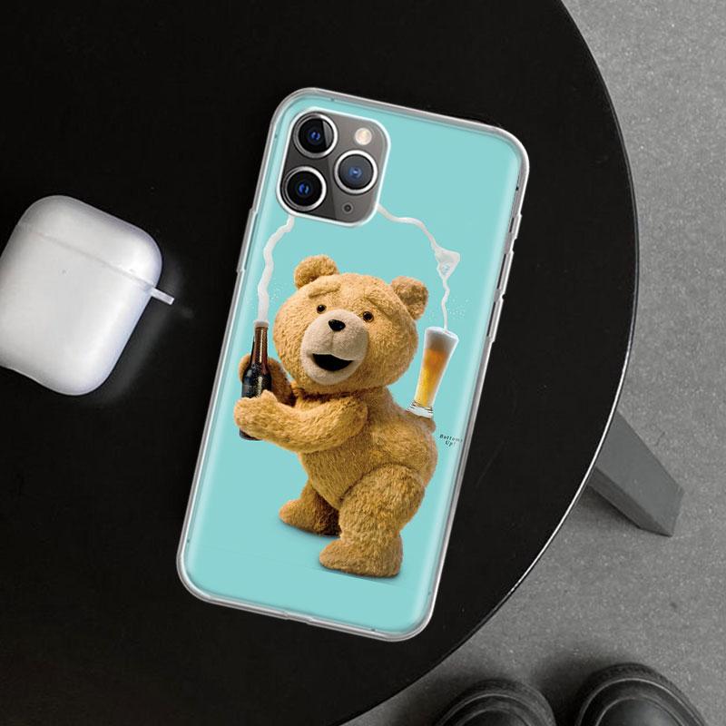 Шаловливый Милый Медведь Смешной Талисман Чехол для Телефона для iPhone 11 12 13 Mini 14 15 Plus 16 Pro Max 17 Air 7 8 + SE Арт Индивидуальный Fu