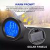 Solar Car Clock Digital Time Watch 2 In 1 Auto Clocks Thermometer With Backlight LCD Digital Display Car Interior Accessories