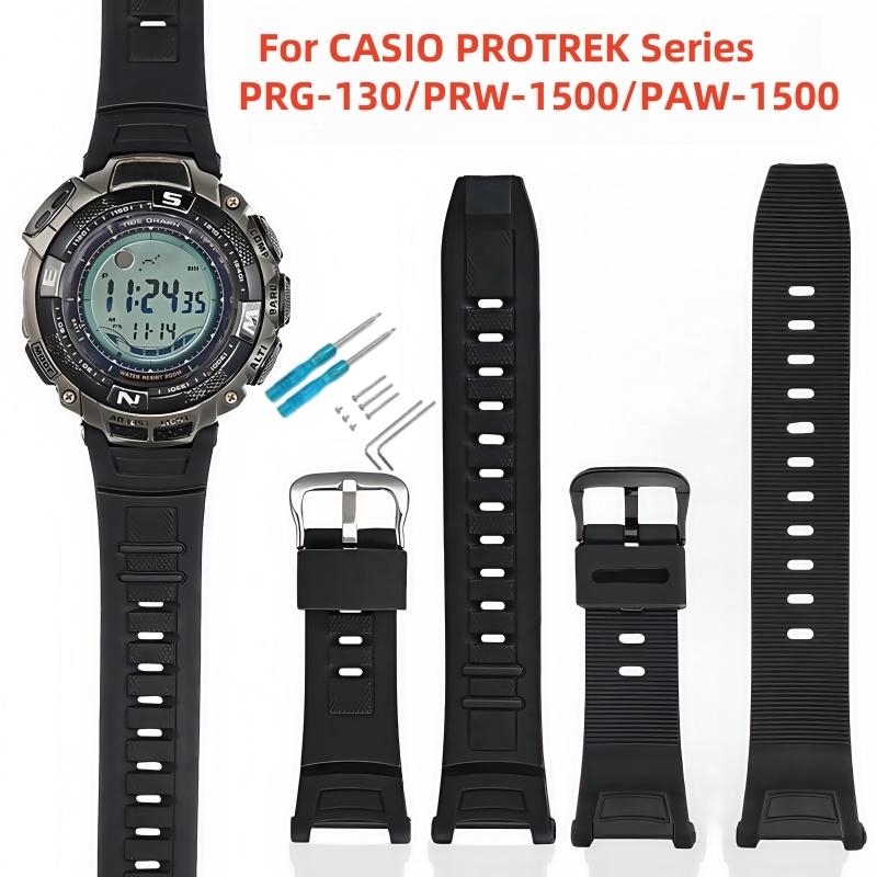 Мягкий полимерный ремешок для часов для CASIO PRW-1500 PAW-1500 PRG-130 Водонепроницаемый и потостойкий ремешок для часов из ТПУ Мужской браслет