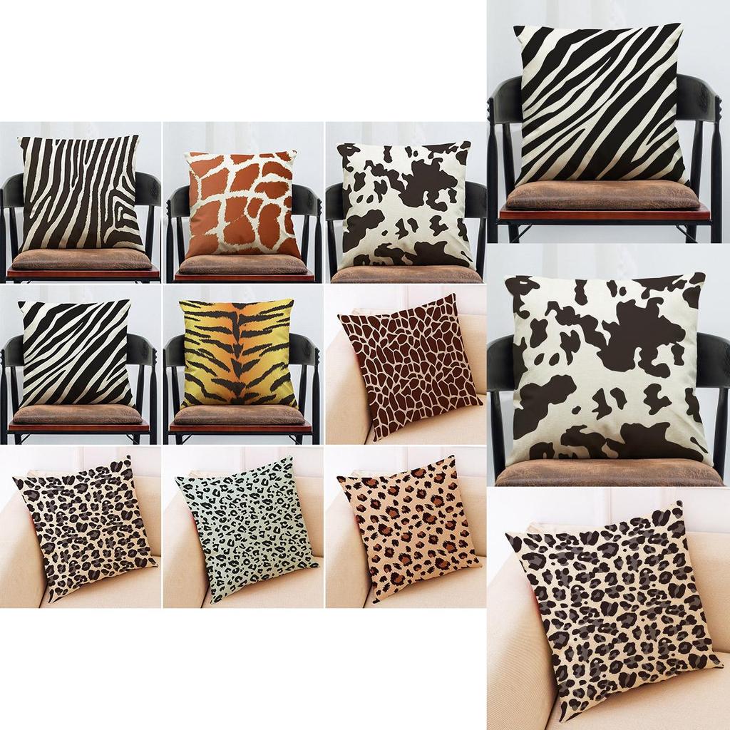 Skin Zebra Animal Leopard Print Pillow Case Sofa Throw Cushion Cover Decor