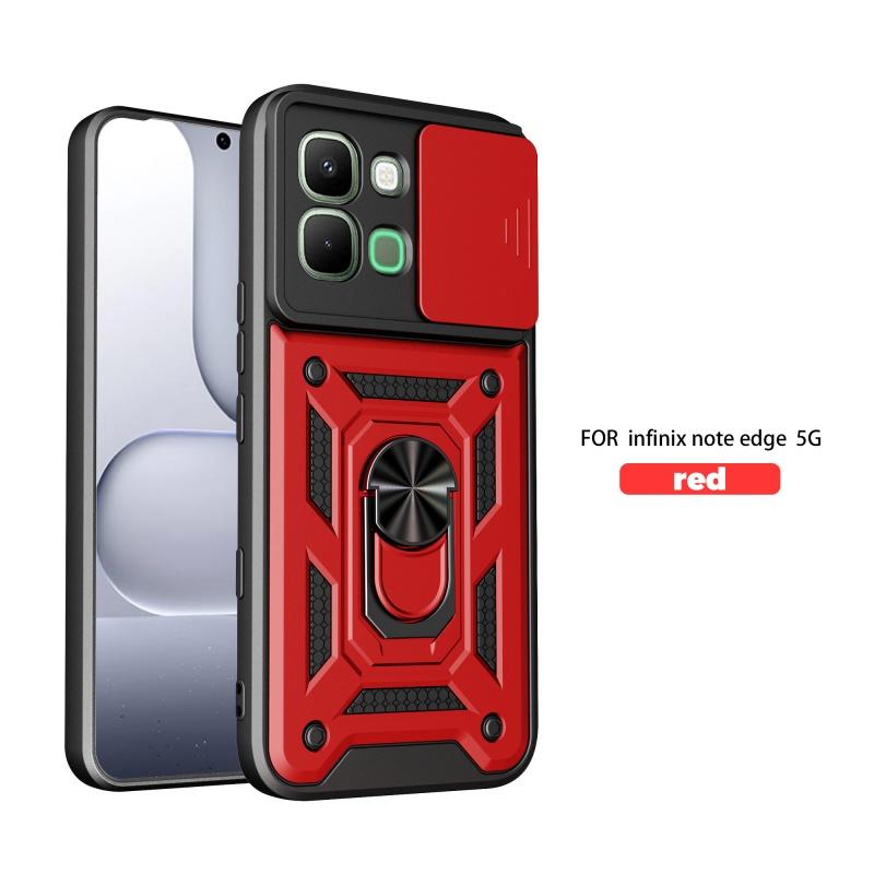 For Infinix Note Edge 5G Case Car Push Window Holder Armor Phone Case For Infinix Note Edge 5G Slide Camera Protect Back Cover