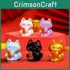 Adorable Resin Lucky Cat Figurines For Car Desktop Decor In Multiple Colors Cute Lucky Cat Resin Craft For Diy Decoration