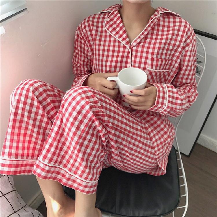 Spring and Autumn Ladies Long-Sleeved Long Pants Pajamas Homewear Set Girls Ins Style Student Pajamas Homewear