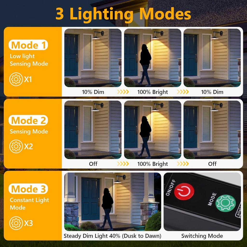 Motion Sensor Outdoor Solar Porch Light Waterproof Farmhouse Sconce Lighting Wall Mount Lamp for Garden Patio Balcony Doorway
