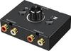 RCA Stereo Audio Switcher 1 Input 2 Output Stereo 2 Input 1 Output Audio Switcher with Mute Plug and Suitable for CD - R/L Splitter, Two-Way Button,