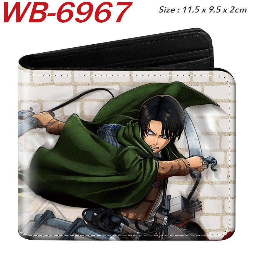 Attack on Titan Wallet Anime Bi-Fold Card Holder Eren Levi Short Purse 1pcs