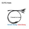 5pcs 70cm DC 1 Female to 4 way Male Splitter connector extend Cable 12V Power Supply Adapter 5.5*2.1mm for strip light 0.7m