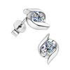 Silvere Glam Light Luxury And High-end Moissanite Stud Earrings, Niche Design, Lightning Model S925 Sterling Silver