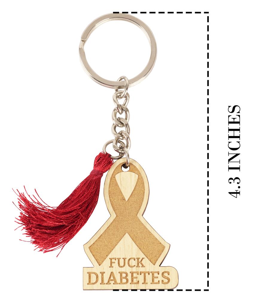 Inkdotpot Забавный брелок Fcuk Diabetes Брелок с гравировкой из дерева Забавный саркастический новинка для взрослых