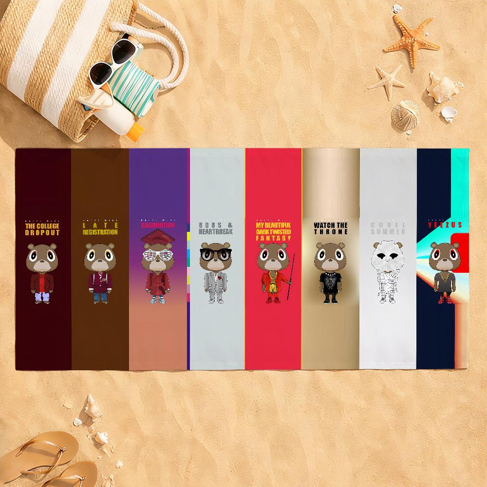 Rapper K-Kanye-E W-West Bully Towel Quick Dry Absorbent Beach Towel for Sports, Fitness, Swimming and Outdoor Activities