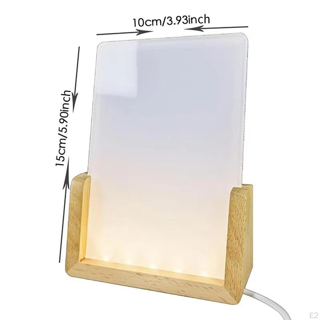 Sublimation Night Lights Blank LED Wood Lamp Base Table Acrylic Rack Photo Frame Panel for