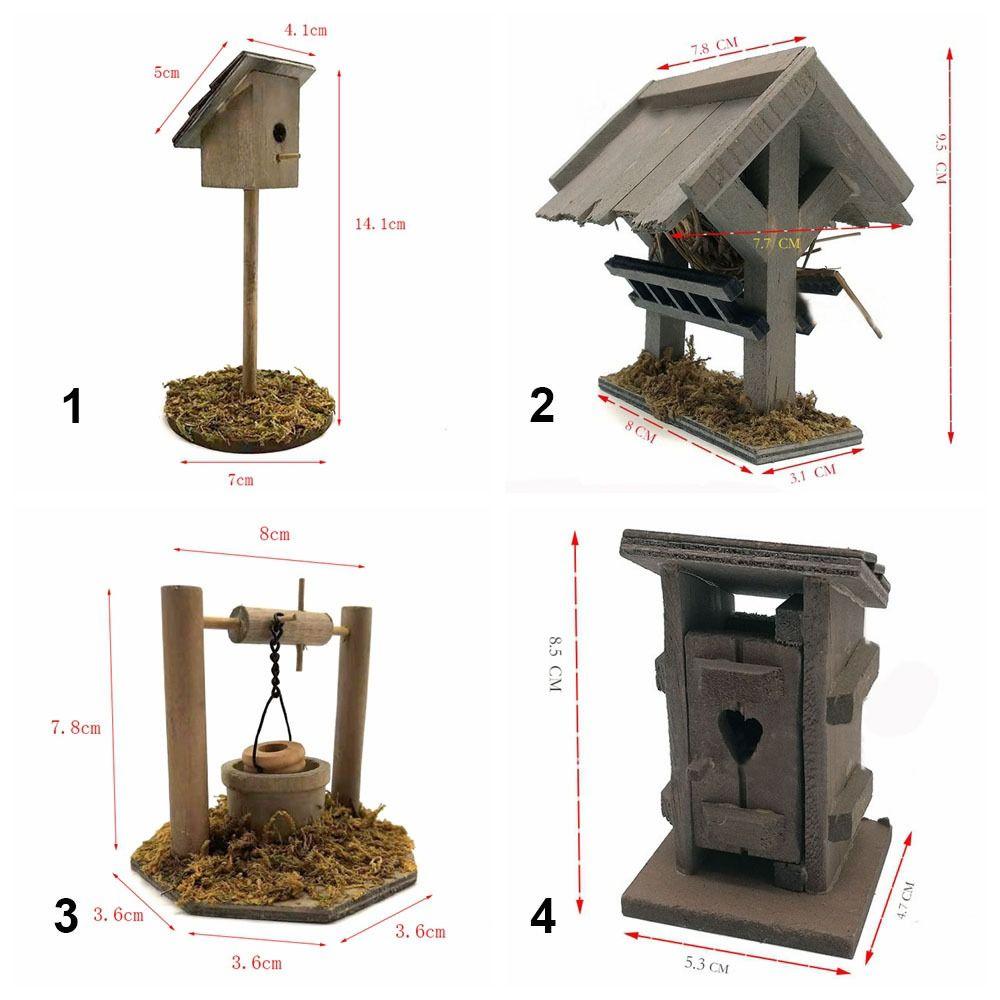 Wood Dollhouse Well Latrine Dolls Accessories Simulation Birdhouse Miniature Manger Figurine  Toy