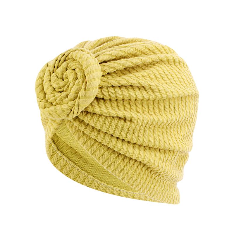 1PC Women Headscarf Breathable Decor Headwrap Fashion Solid Color Elegant Turban Hat Top Flower Sunscreen Hijab