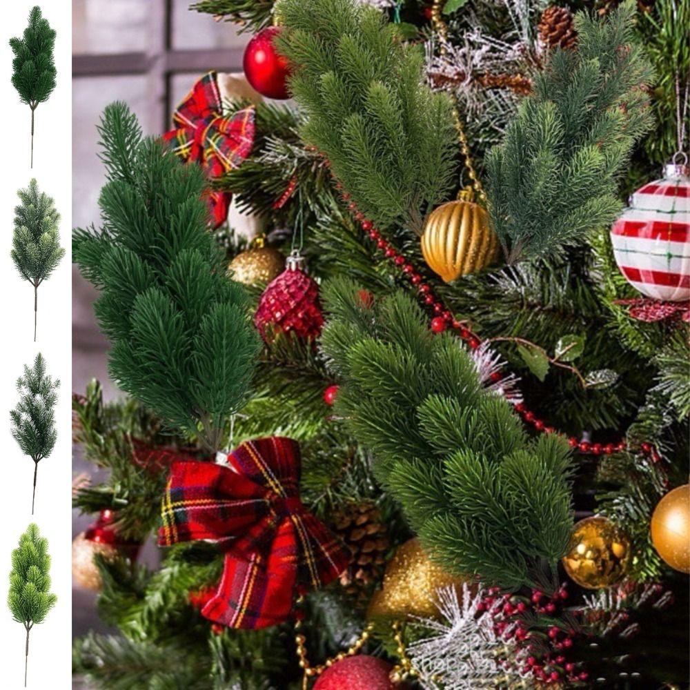 Christmas Tree Fake Pine Twigs Green Artificial Green Plants Creative DIY Wreath New Year
