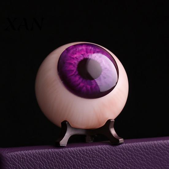 Purple Iris Eye Model Realistic Eyeball Figurine, Lifelike 3D Resin Creepy Sculpture, Stage Performance Props Scary Gothic Ornament for Halloween Home