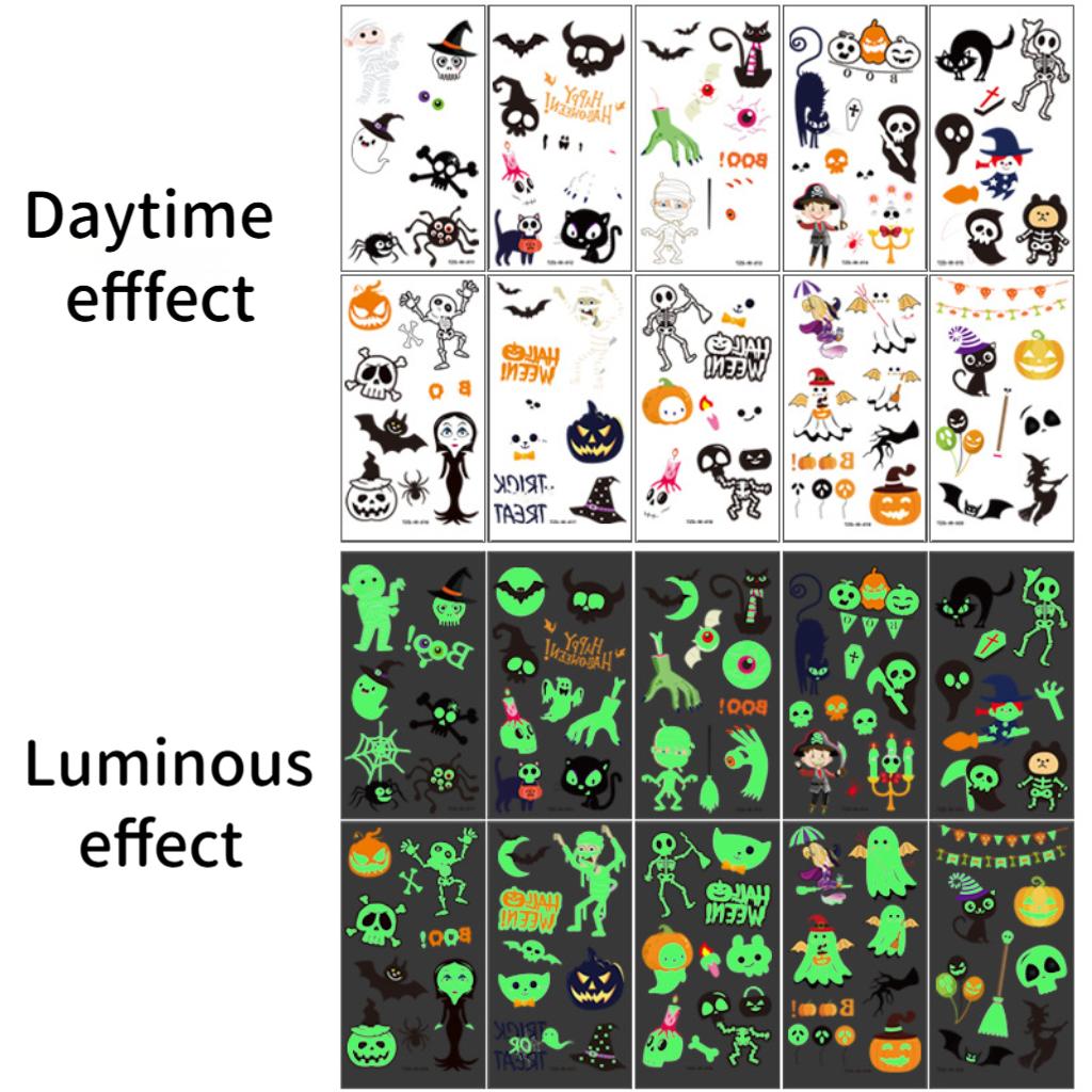 Luminous Temporary Tattoos Stickers UV Glow Fluorescent in the Dark For Body Face Tattoo Stickers Party Accessorie Props