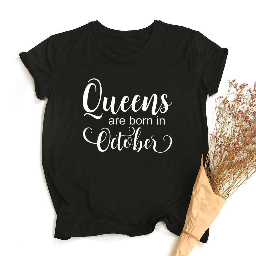 Queens Born In March June January Months Women Birthday T Shirt Harajuku Aesthetic Short Sleeve Tees
