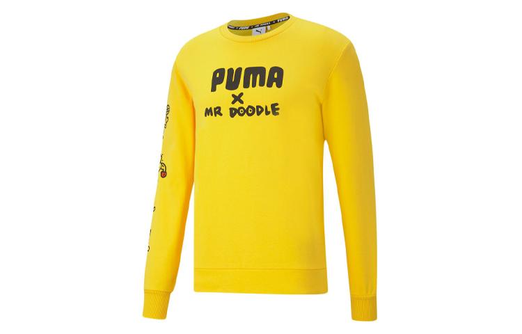 Puma Толстовки Мужские Лимонный Круглый вырез Умеренный Обычный 598682-99