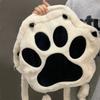 Paw Shape Cats Backpack Plush Large Capacity Embroidered Shoulder Bag Students