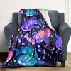 1pc Galactic Sharks Blanket, Lightweight Flannel Throw Blanket For Sofa, Bed, Travel, Camping, Living Room, Office, Couch, Chair, And Bed