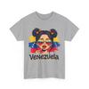 Messy Bun Girl Venezuela Pride Latina Venezuelan Women Girls T-Shirt