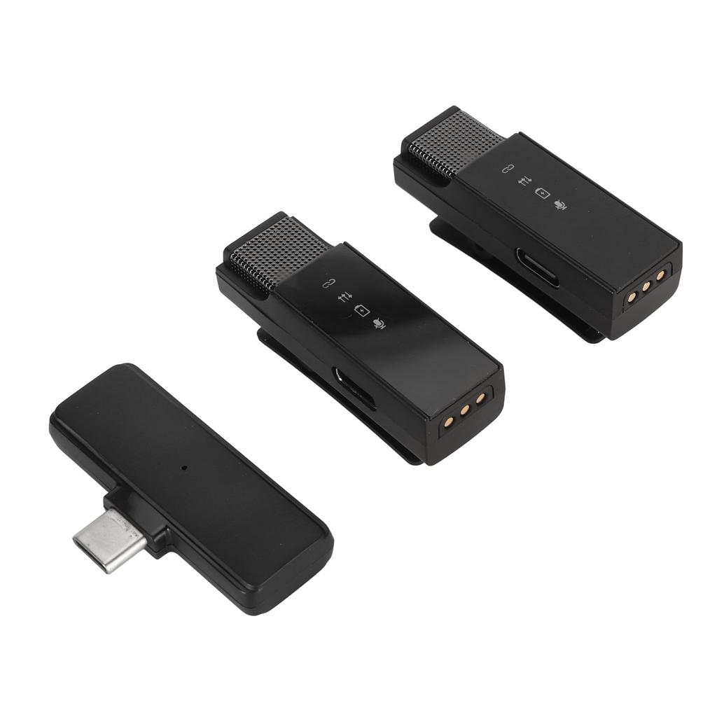Беспроводные петличные микрофоны 1 из 2 с шумоподавлением USB C клипса на петличный мини-микрофон с батареей