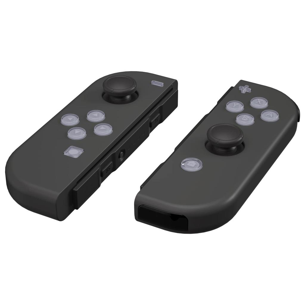 EXtremeRate Прозрачные кнопки действия Face Buttons для Switch Switch OLED Символы Новая Надежда Серый Joy-Con ABXY, Направления, Home, Capture, + и - Кнопки, &