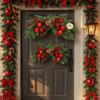 DIY Artificial Christmas Wreath Realistic Pine Cone Wall Hanging Floral Wreath  Household