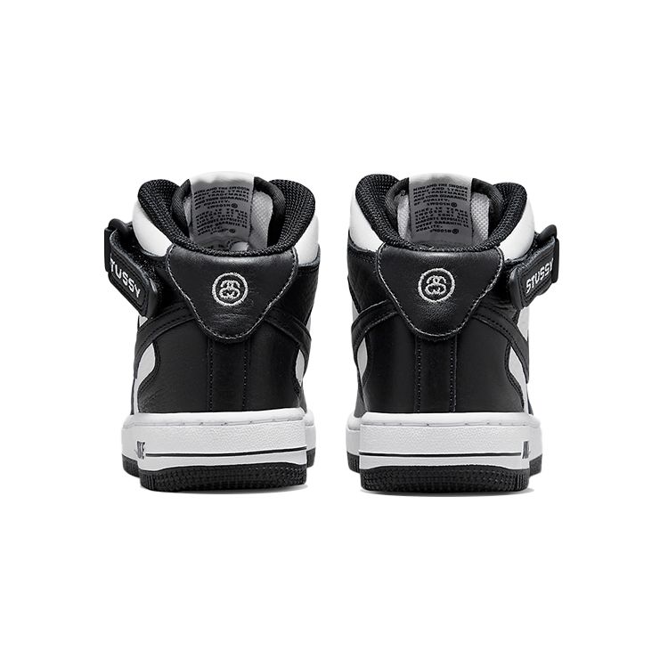 Nike Детские кроссовки Stussy x Air Force 1 Mid PS черно-белые DN4158-002
