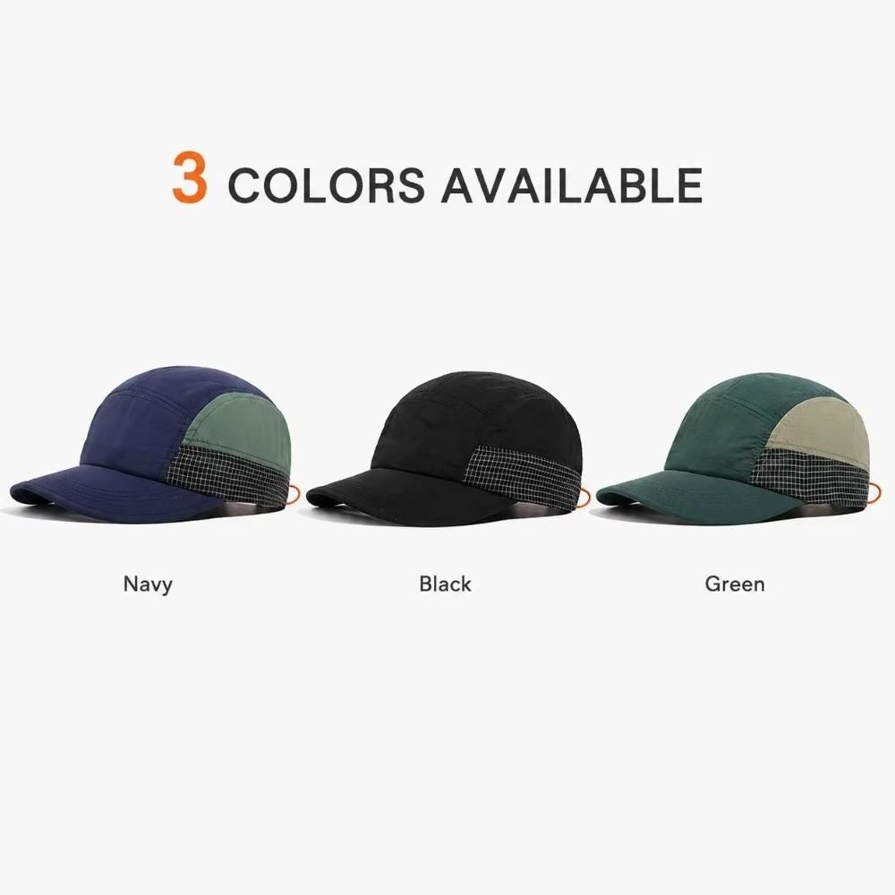 Retro 5-panel Quick-drying Baseball Cap Soft Brim Plaid Running Caps Breathable Peaked Cap  Men