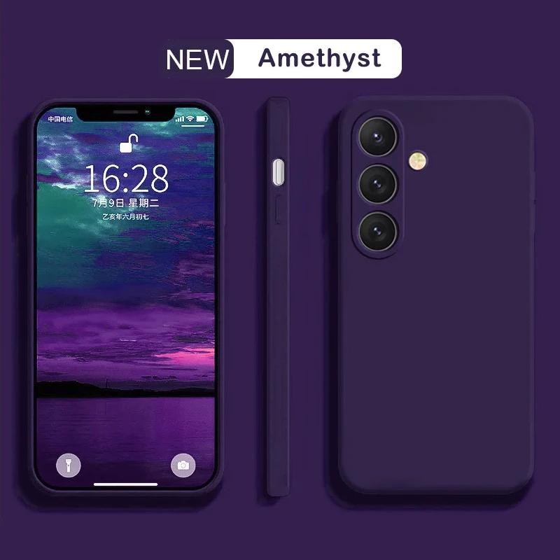 Простой портативный чехол из жидкого силикона для Samsung Galaxy S23 S 23 S22 Ultra S24FE для S25 S8 S9 S10 S20 S21, мягкая задняя крышка