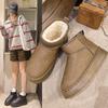 Fashion 2025 Winter Snow Boots Women's Simple Booties Flat Thickened and Fleece Warm Platform Cotton Shoes