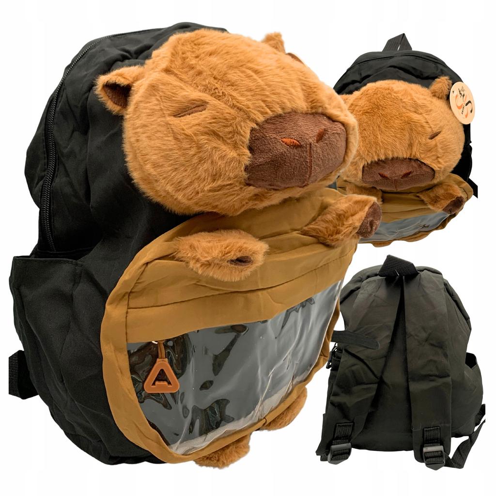Capybara School Backpack 3D Mascot Lightweight Roomy School Travel Bag