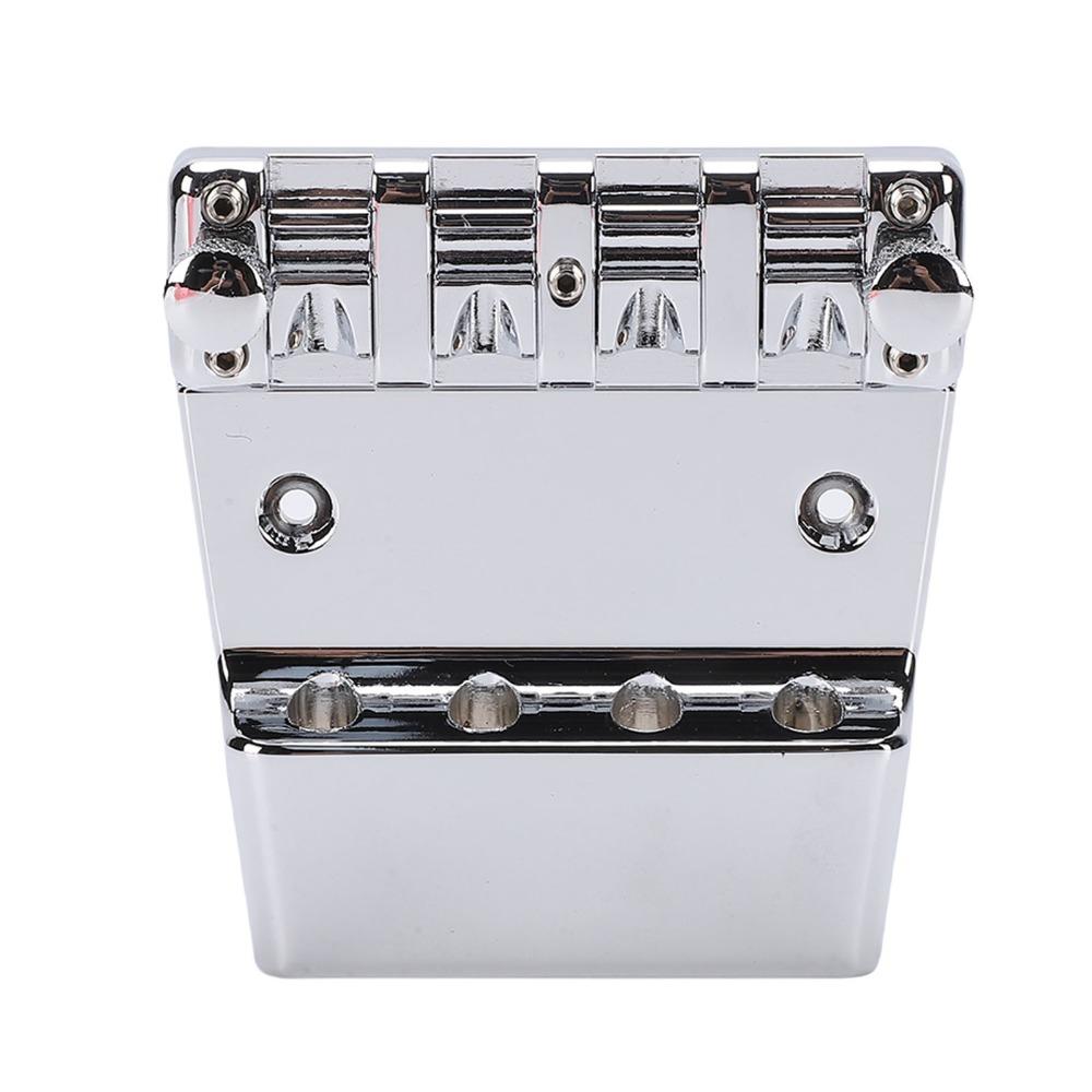 Silver Bass Bridge Metal Saddle Bridge Premium Bass Guitar Bridge For Guitar Repair