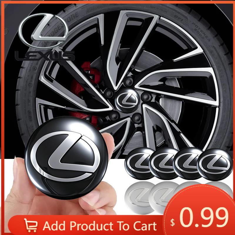Interior Stickers 4Pcs 56mm Car Styling Wheel Center Hub Cap Stickers Accessories For Lexus NX200T ES250 ES300 ES350 RX350 RX400