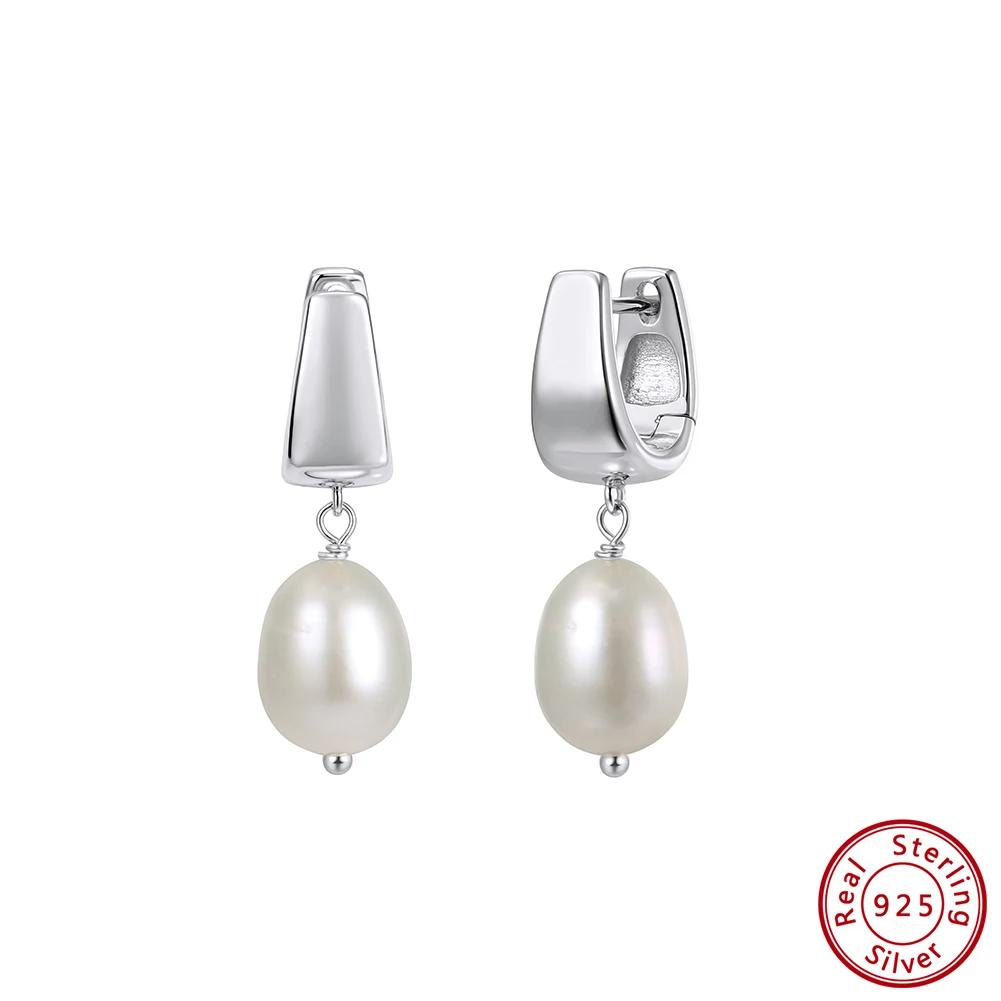 ORSA JEWELS Элегантные серьги-подвески из настоящего 14-каратного золота и стерлингового серебра 925 пробы с отобранным вручную натуральным жемчугом для женщин GPE130