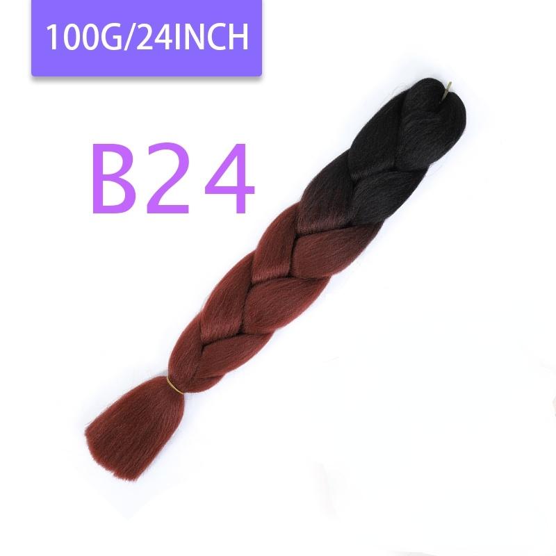 MISQUEEN Yaki Soft Hair Ombre Crochet Braiding Hair Extension For Braid 24 Inch Pink Synthetic Crochet Hair Jumbo Braid Hair