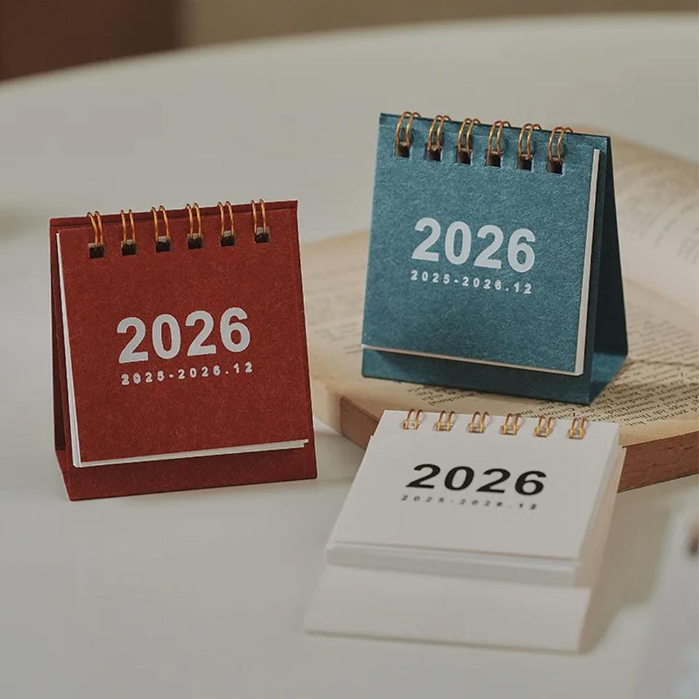 2026 Непечатаемый Портативный Упрощенный Мини-Календарь Переворот Страниц на 180° Настольное Украшение Календарь в Стиле Плана Регистрации