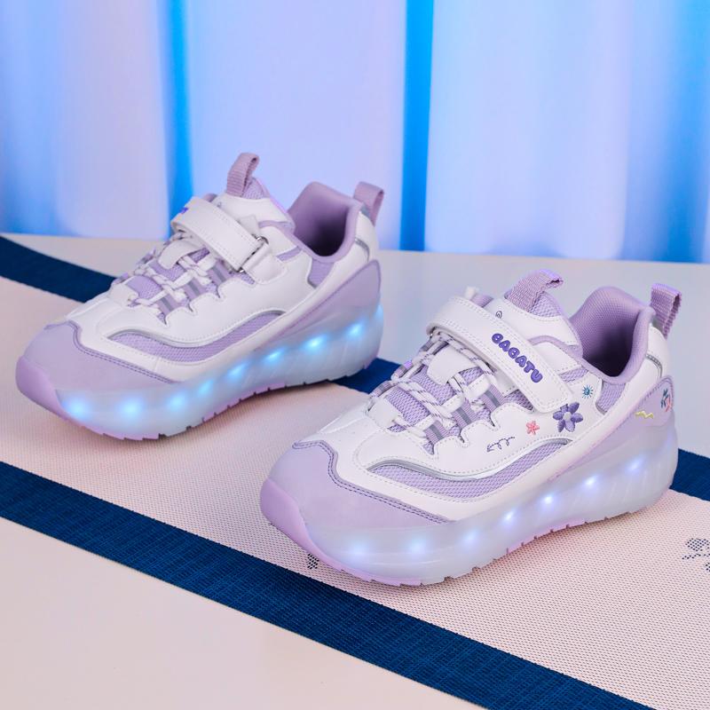 Детские четырехколесные съемные плоские спортивные туфли перезаряжаемые светодиодные светящиеся спортивные туфли четырехколесные роликовые коньки