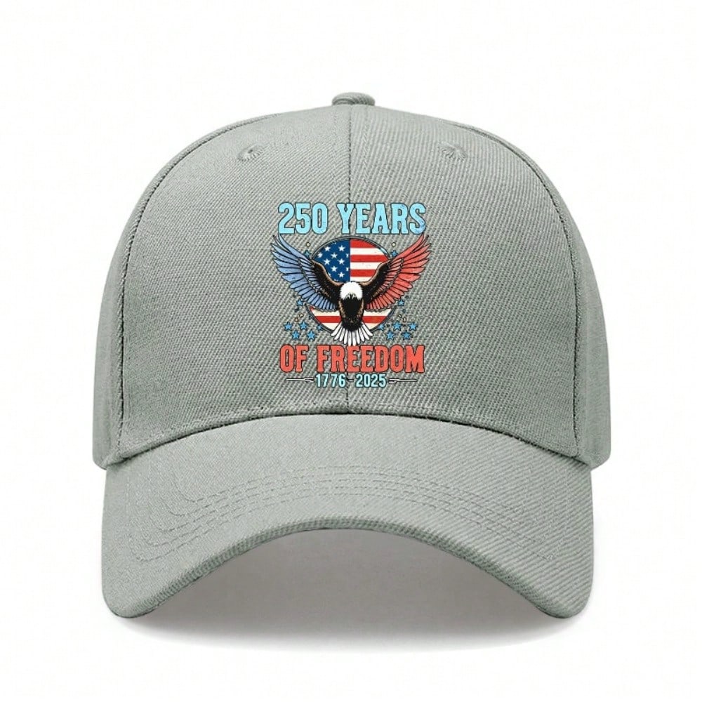 [Patriotic Baseball Cap] 250Th Anniversary Eagle Printed Polyester Adjustable Breathable Sun Protection Outdoor Sports Hat For July 4Th Memorial Day