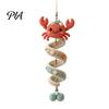 Portable Crafting Storage Bag Ocean Animal Spiral Crochet Kit, DIY Coastal Hanging Ornament Beginner Craft Sea Materials Kit with Yarn And Accessories
