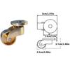 Упаковка из 2 прочных латунных поворотных колес, портативные мебельные колеса с вращением на 360 градусов для стульев, шкафов, сундуков, ящиков