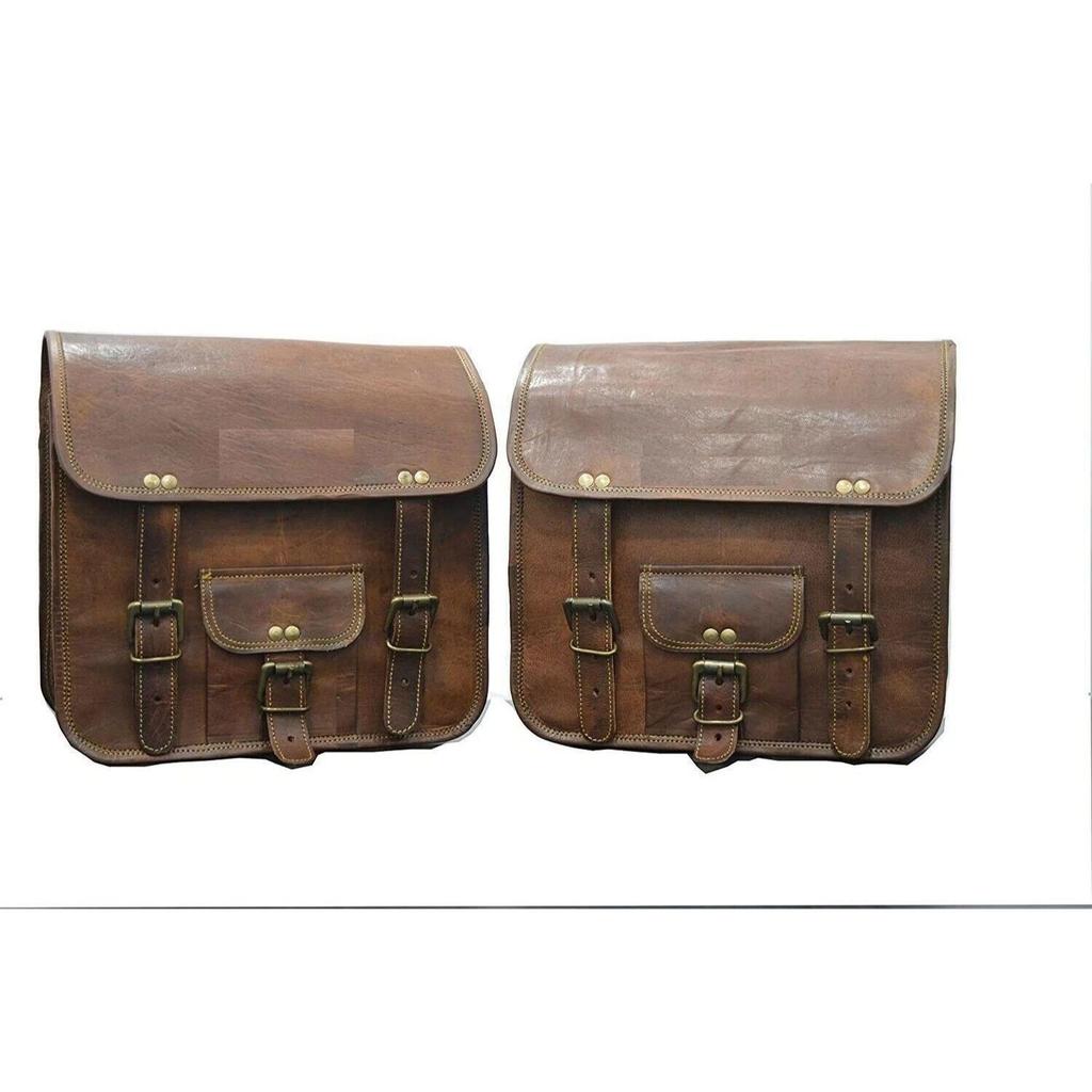 Bags Motorcycle Saddlebags Pouch Leather Both Side Pouch Panniers Bags 2 Two