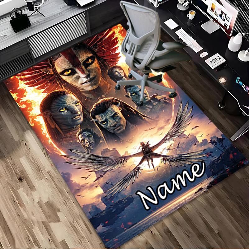 Personalized Name Avatar World Living Room Non-Slip Area Rug Soft Carpet for Bedroom Playroom Sofa Office Home Decor Doormat