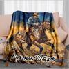 1PC Custom Name Rider Horse Adventure flannel blanket versatile,all-season throw suitable for the living room,bedroom,camping,travel,and gift