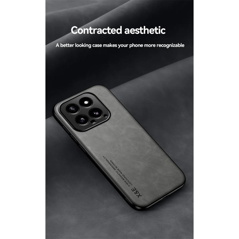Роскошный противоударный чехол для Xiaomi 14 Ultra, защитный чехол, магнитный автомобильный держатель, защита телефона, текстурированная бизнес-полная защита